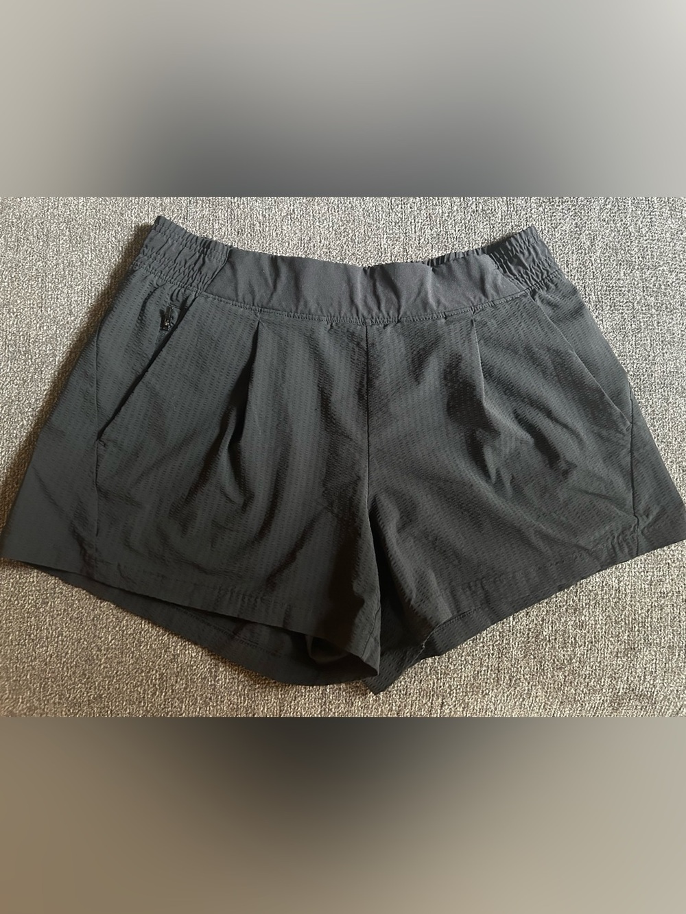 Black Women's Athletic Running Shorts with Zip Pockets